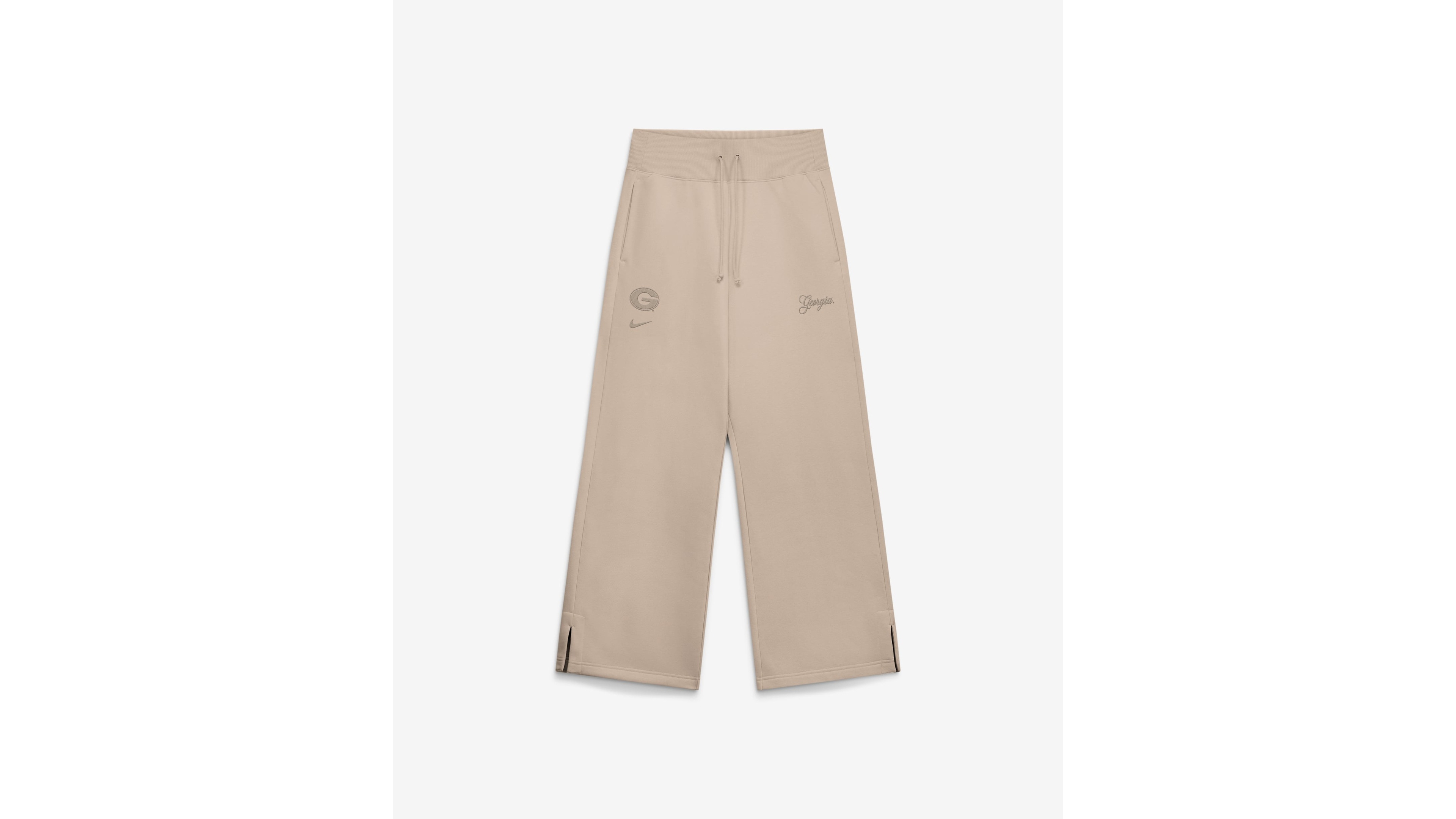 Nike Women's Tan Georgia Bulldogs Neutral Stance Collection Phoenix Fleece Wide-Leg Sweatpants