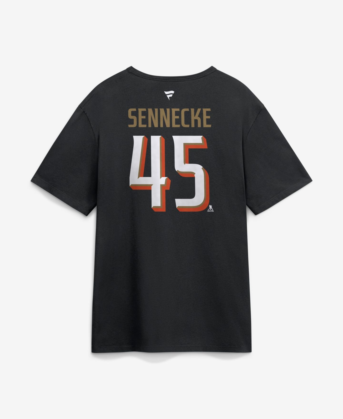 Мужская футболка Fanatics Beckett Sennecke Black Anaheim Ducks Authentic Stack Name & Number — фото 3