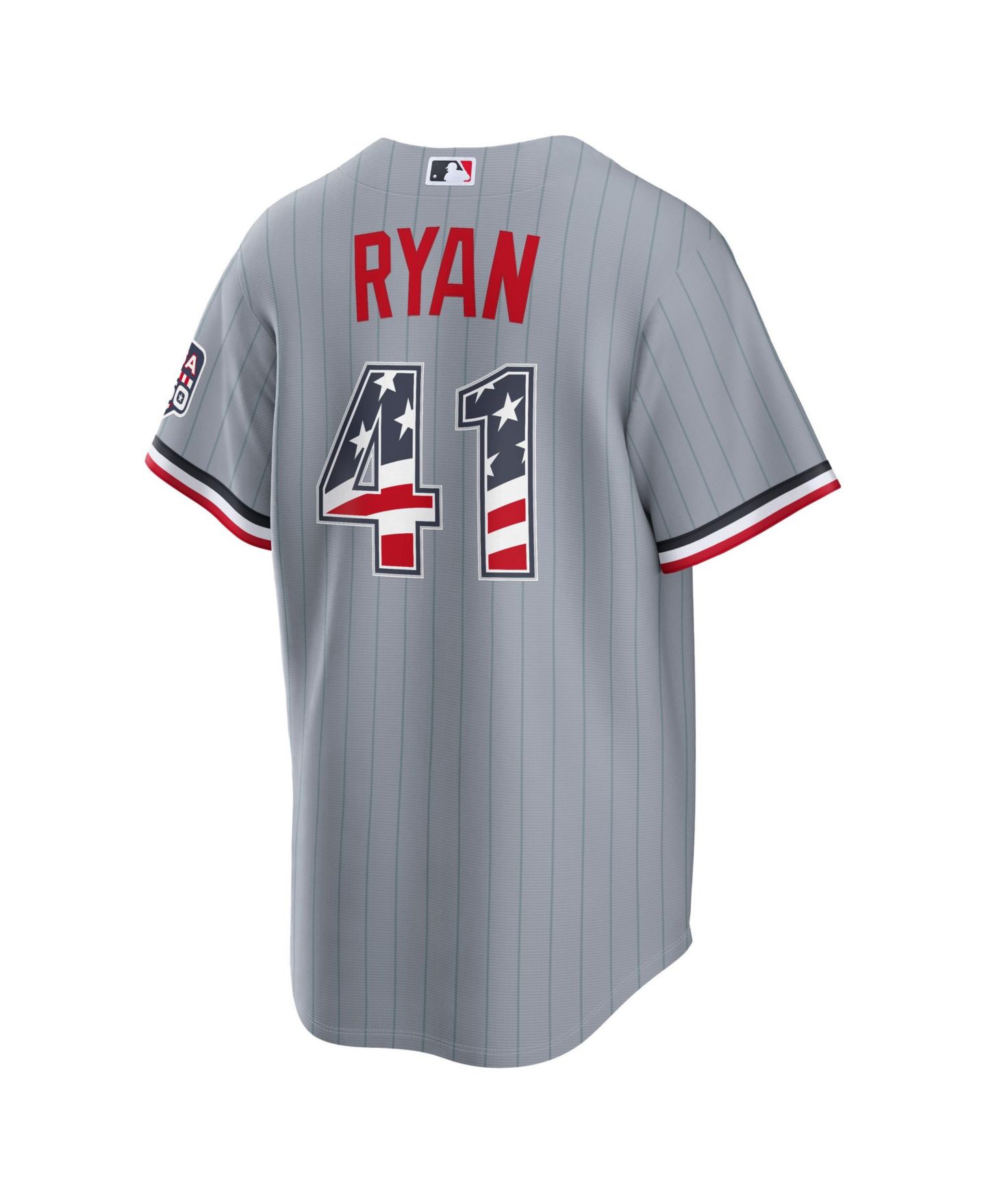 Мужской топ Nike Fourth of July Minnesota Twins Joe Ryan Gray USA 250 Stadium Jersey — фото 3
