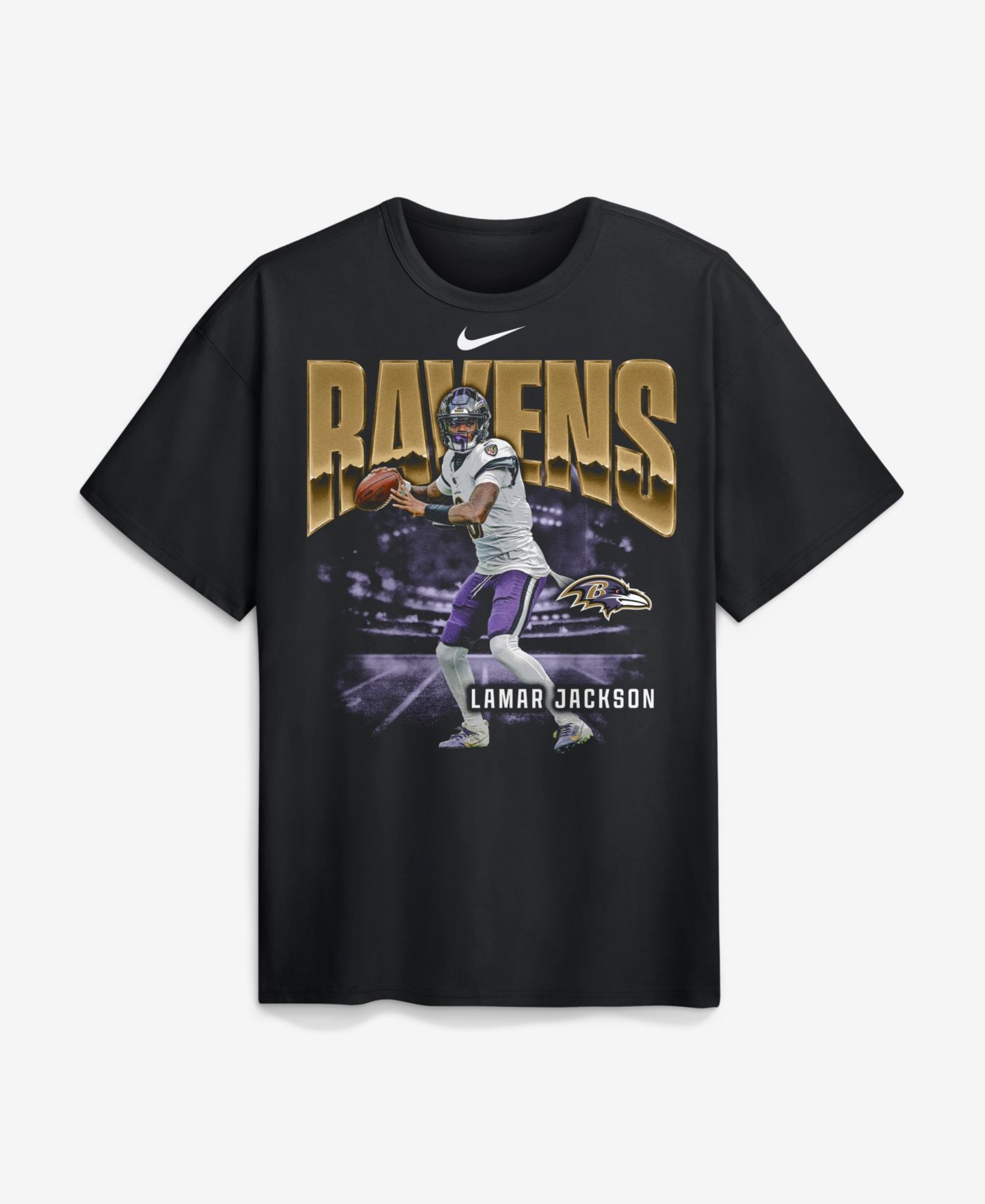 Мужская футболка Nike Lamar Jackson Black Baltimore Ravens Player Graphic Max90 — фото 1