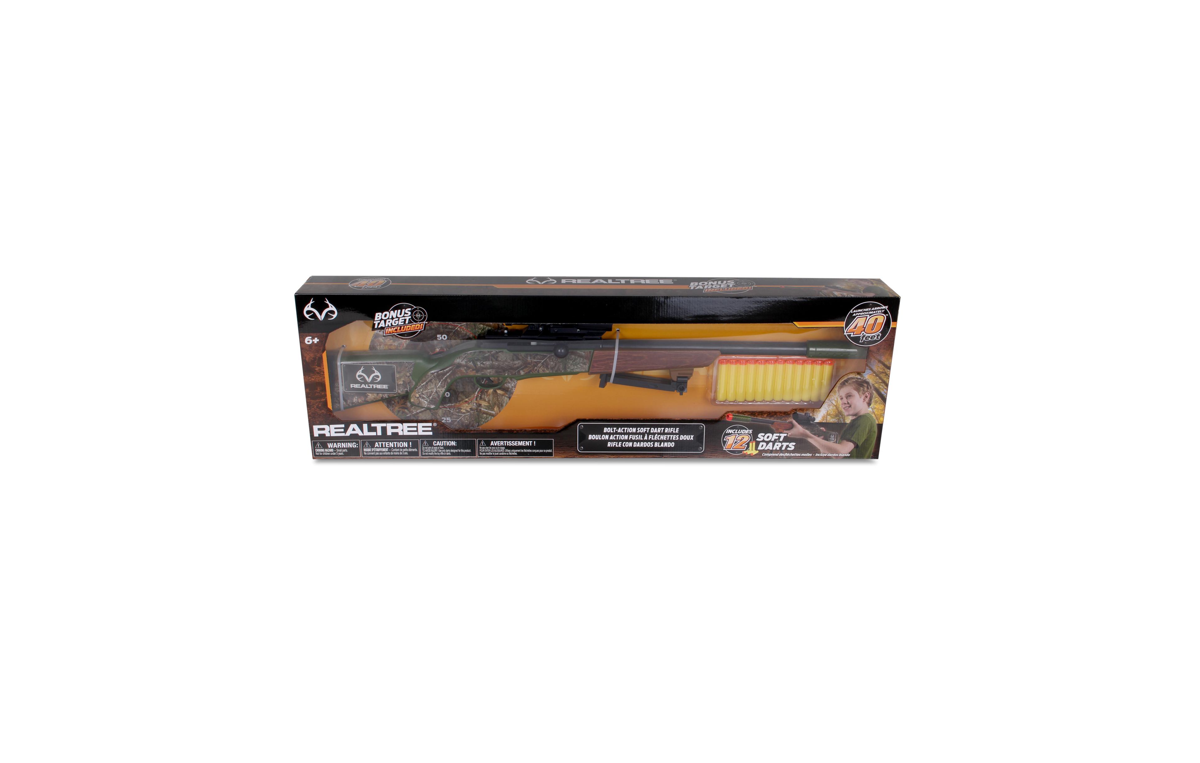 Realtree Bolt-Action Soft Dart Blaster with 12 Darts & Target, Ages 6+