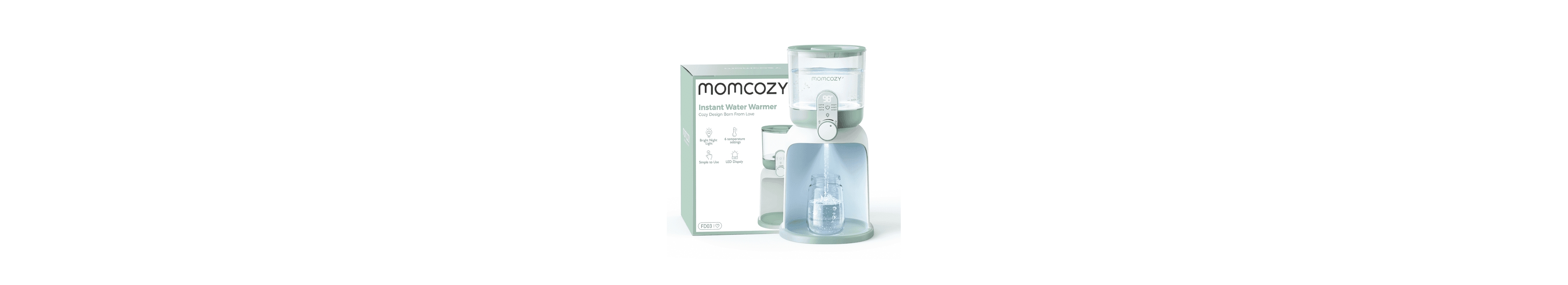 Momcozy Instant Baby Bottle Warmer with Dual Lights and Adjustable Temperature