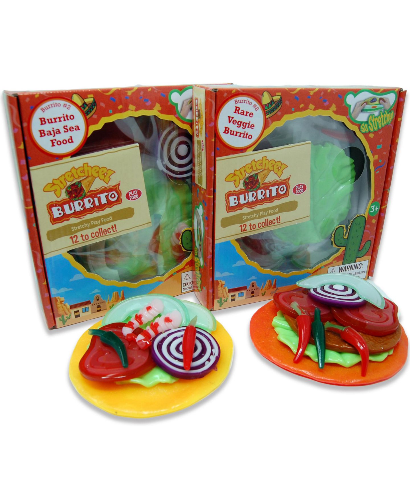 Набор игрушечной еды Stretcheez Burrito, тянущийся, сенсорный, из 2 предметов, 3-10 лет, цвет: Open Miscellaneous — фото 1