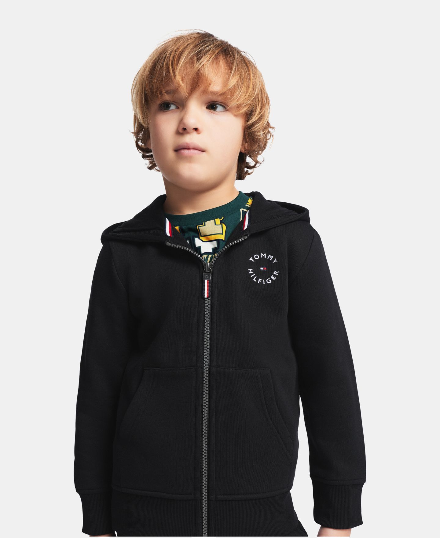 Худи Tommy Hilfiger Elevated Full-Zip для мальчиков, цвет: Чёрный — фото 4