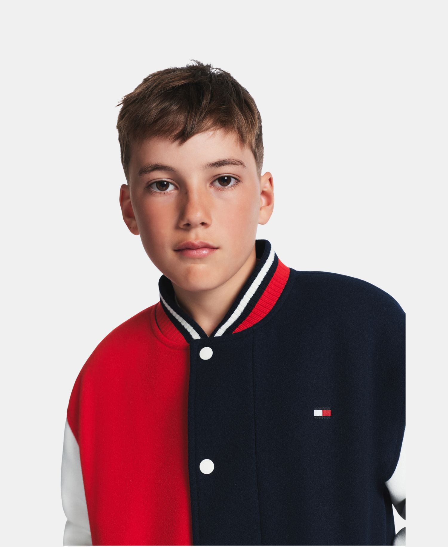 Boys' 8-20 Striped-Ribbed Colorblock Bomber Jacket