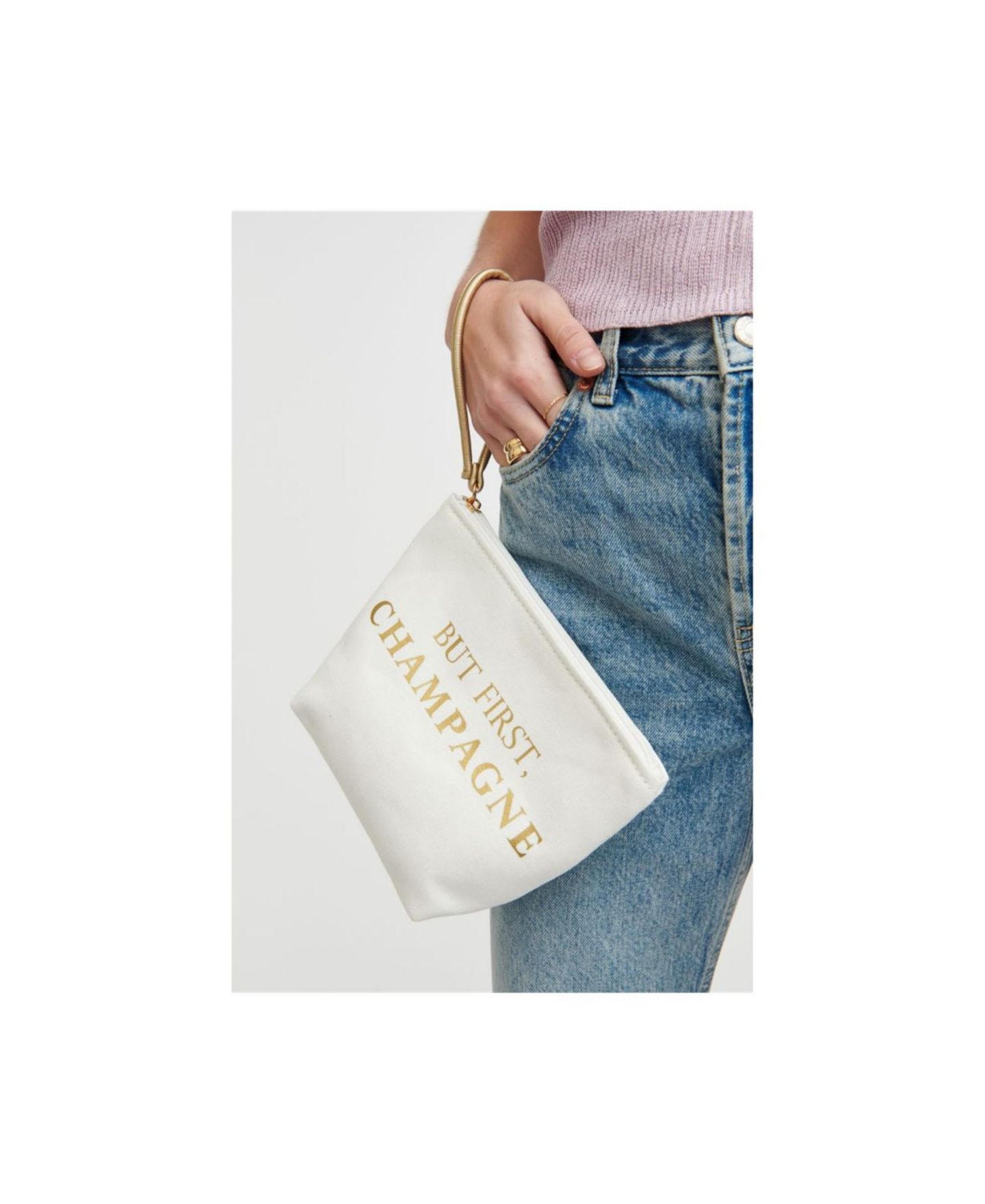Женский кошелёк Urban Expressions Carry-All Writing Canvas Gold-Tone Quote Wristlet, цвет: But First — фото 5
