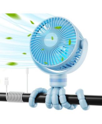 USB Rechargeable Portable Stroller Fan with LED Night Light