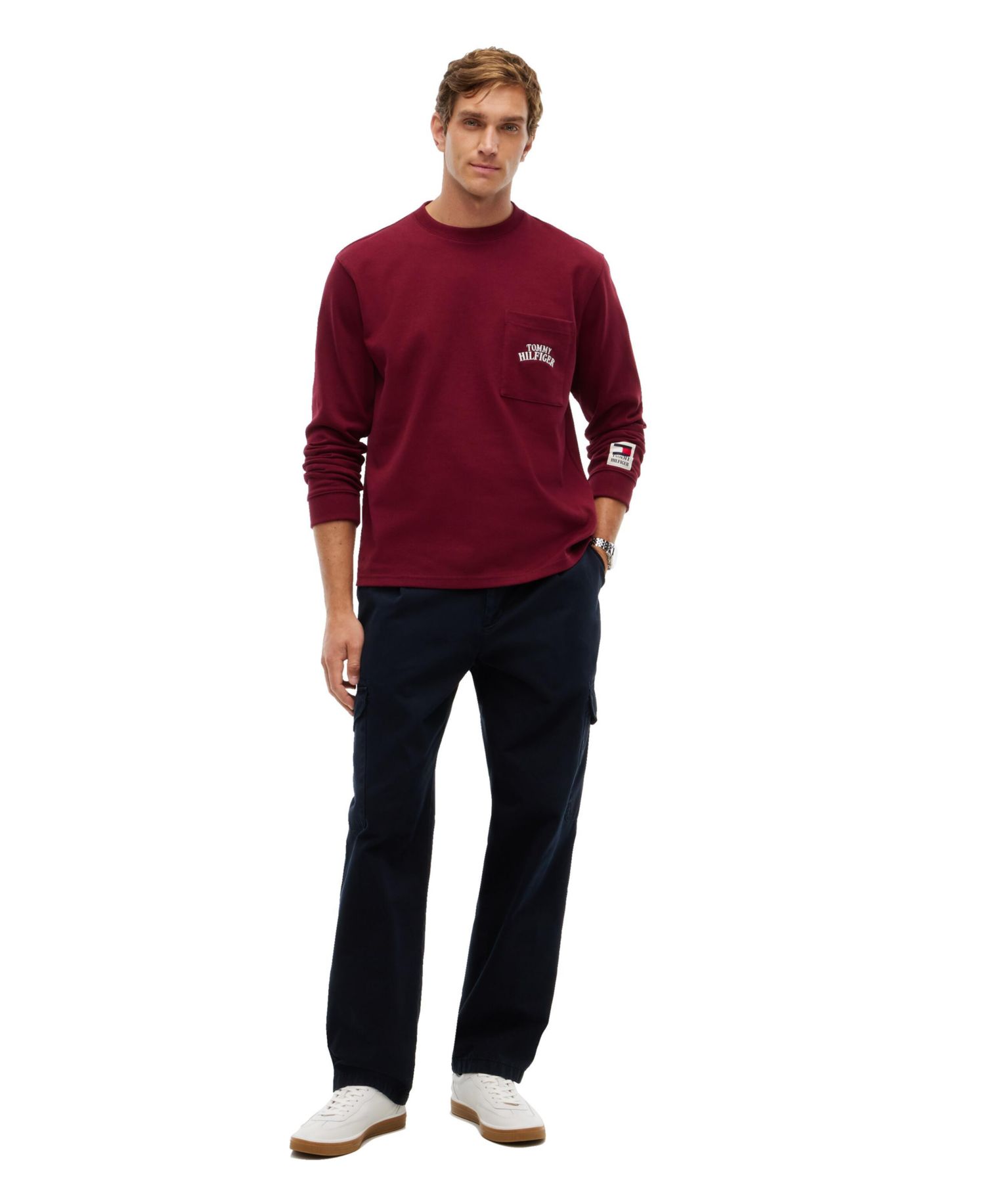 Men's Graphic Varsity Pocket Long-Sleeve T-Shirt
