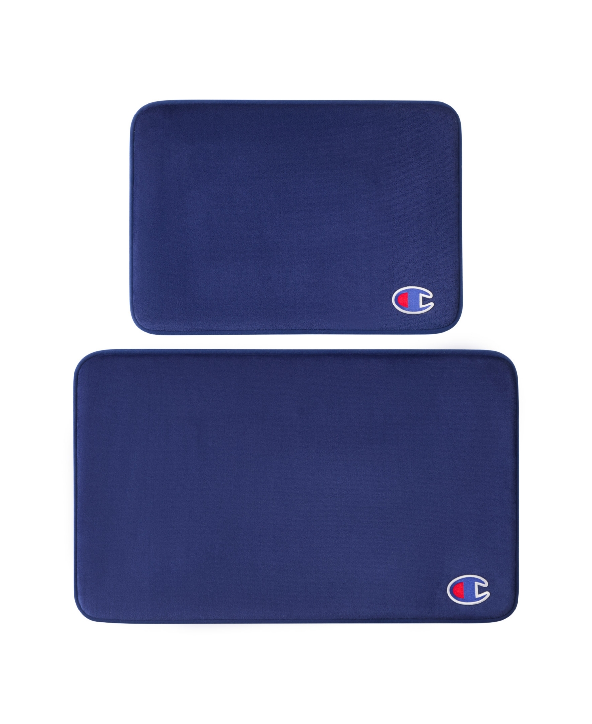 Champion Logo Patch Memory Foam 2-Piece Bath Mat Set - Dark Blue