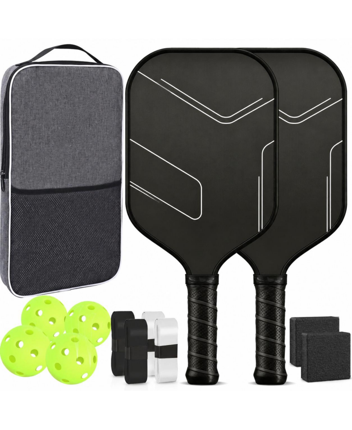 Sportneer T700 Carbon Fiber Pickleball Paddle Set 2 Pack Usapa Approved 16mm Core Textured Spin Control Grip