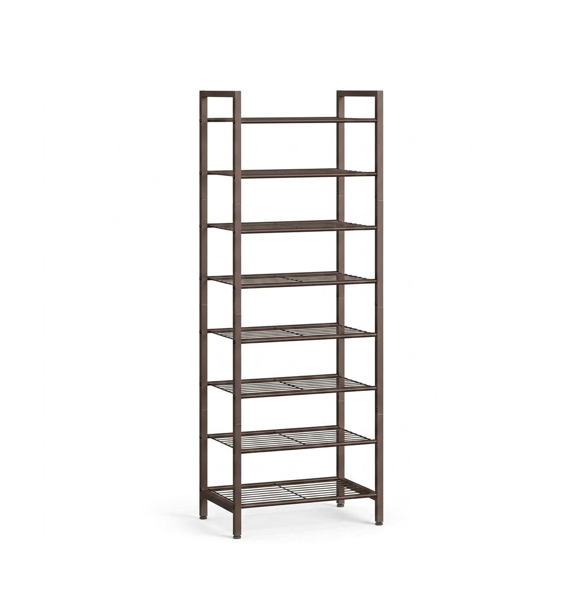Slickblue Freestanding Tall Shoe Rack for Small Entryway and Closet Storage - Bronze