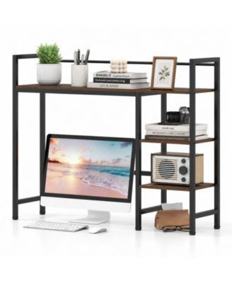 Desktop Bookshelf, 4-Tier Desk Display Rack, Countertop Storage Organizer