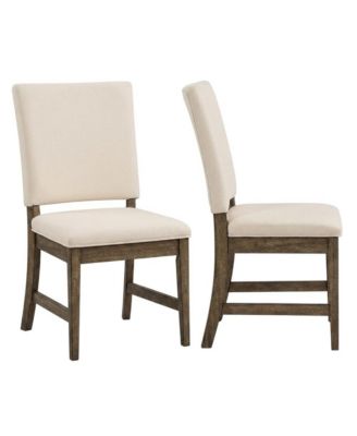 Toasted Java ladderback side chairs with upholstered seats, 2-piece set