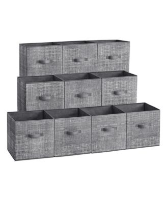 10 Pack Non Woven Fabric Storage Bins with Handles for Closet Organization