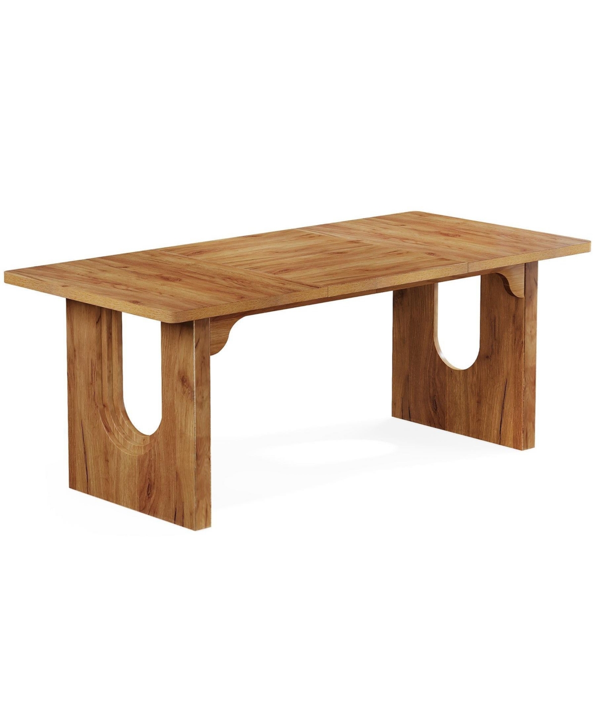 Slickblue Spacious Wood Dining Table for 6 to 8 People for Kitchen and Dining Room - Walnut