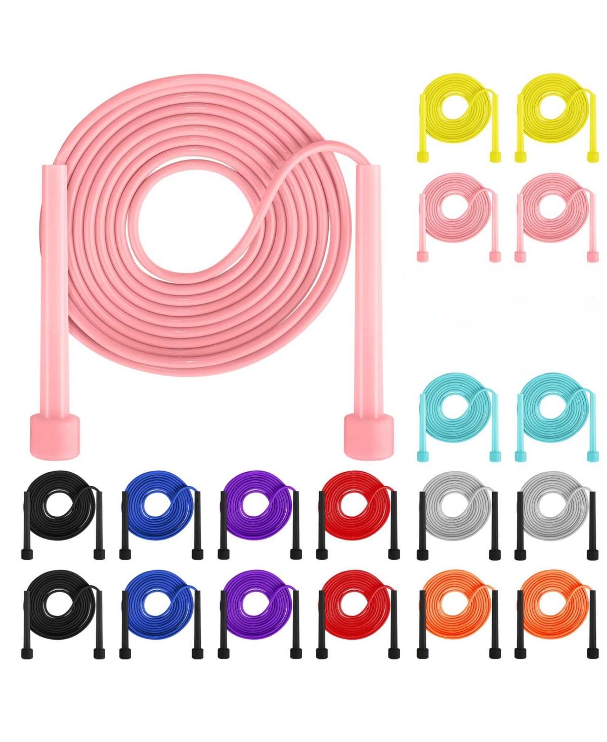 Aofar Adjustable Pvc Jump Rope with Plastic Handles for Outdoor Fitness Exercise Racing