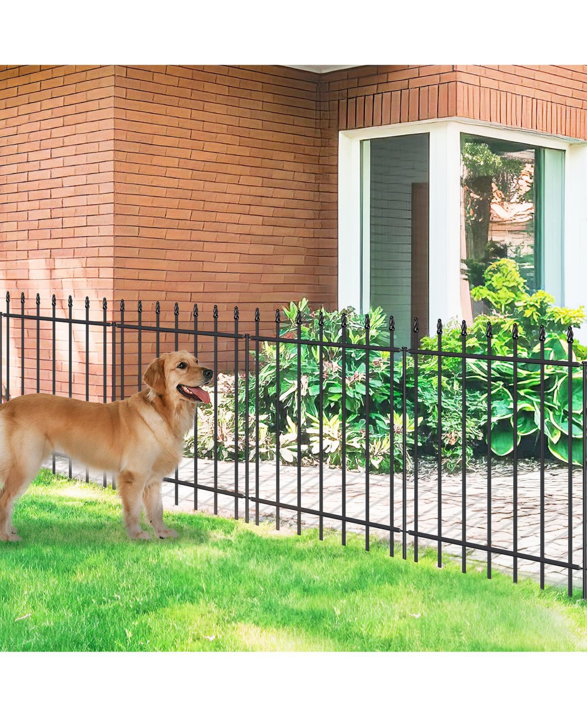 Aofar Decorative Metal Garden Fence 30IN X 10FT Outdoor Border With Stakes