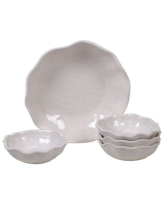 Perlette Cream Melamine 5-Piece Serving Set