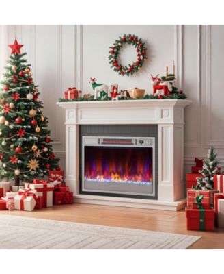 23" 1500W Recessed Electric Fireplace Insert, Infrared Quartz, 6 Flame Modes 5 Brightness