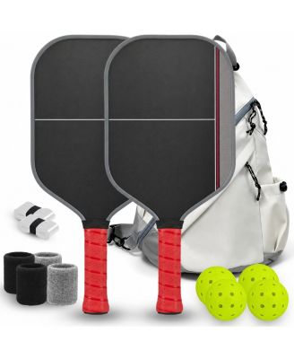 Carbon Fiber Pickleball Paddles Set With Balls Bag And Wristbands For Beginners Intermediates