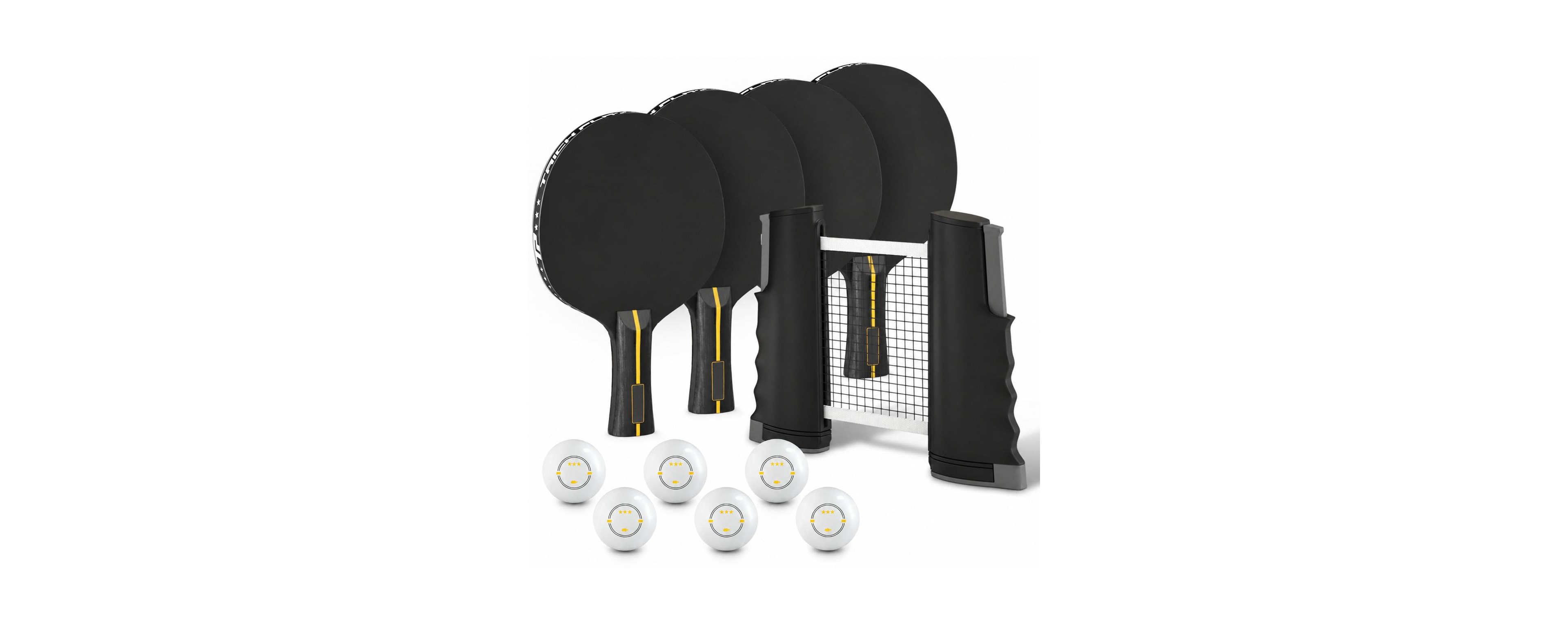 Sportneer Portable Ping Pong Set With Retractable Net 4 Paddles 3 Star Balls And Storage Case