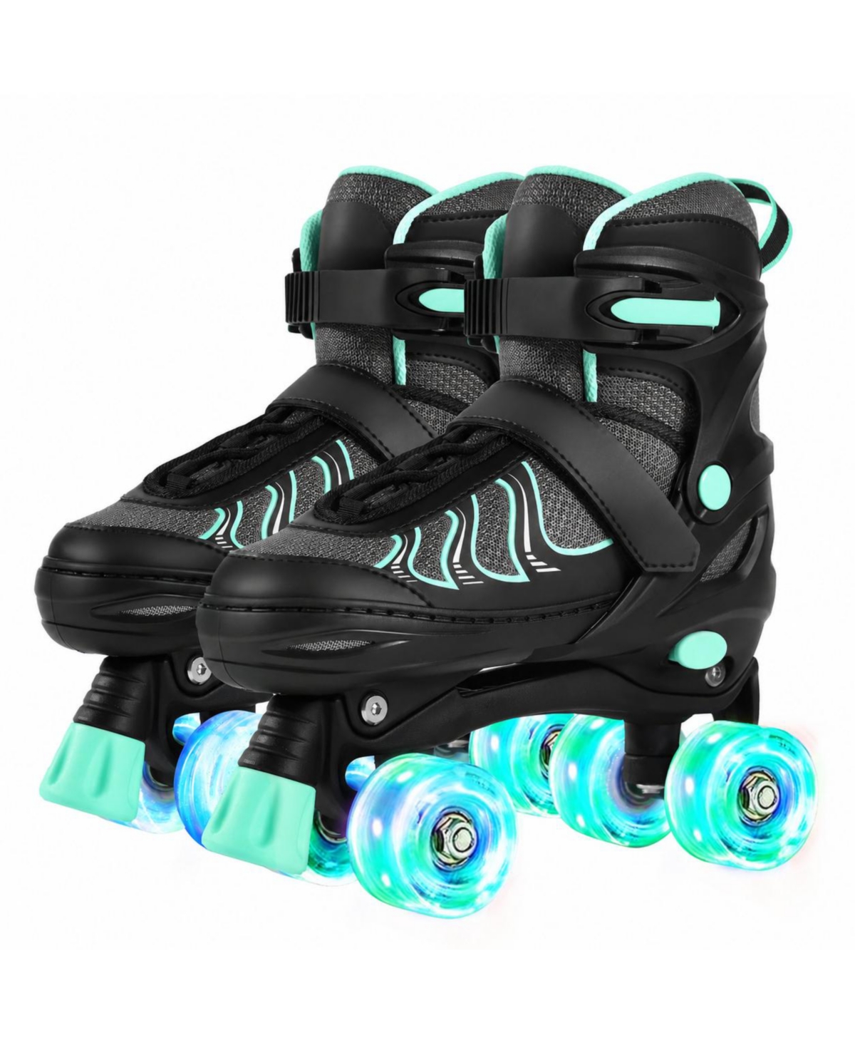 Magicorange Women Quad Adjustable Roller Skates Light Up Wheels Indoor Outdoor