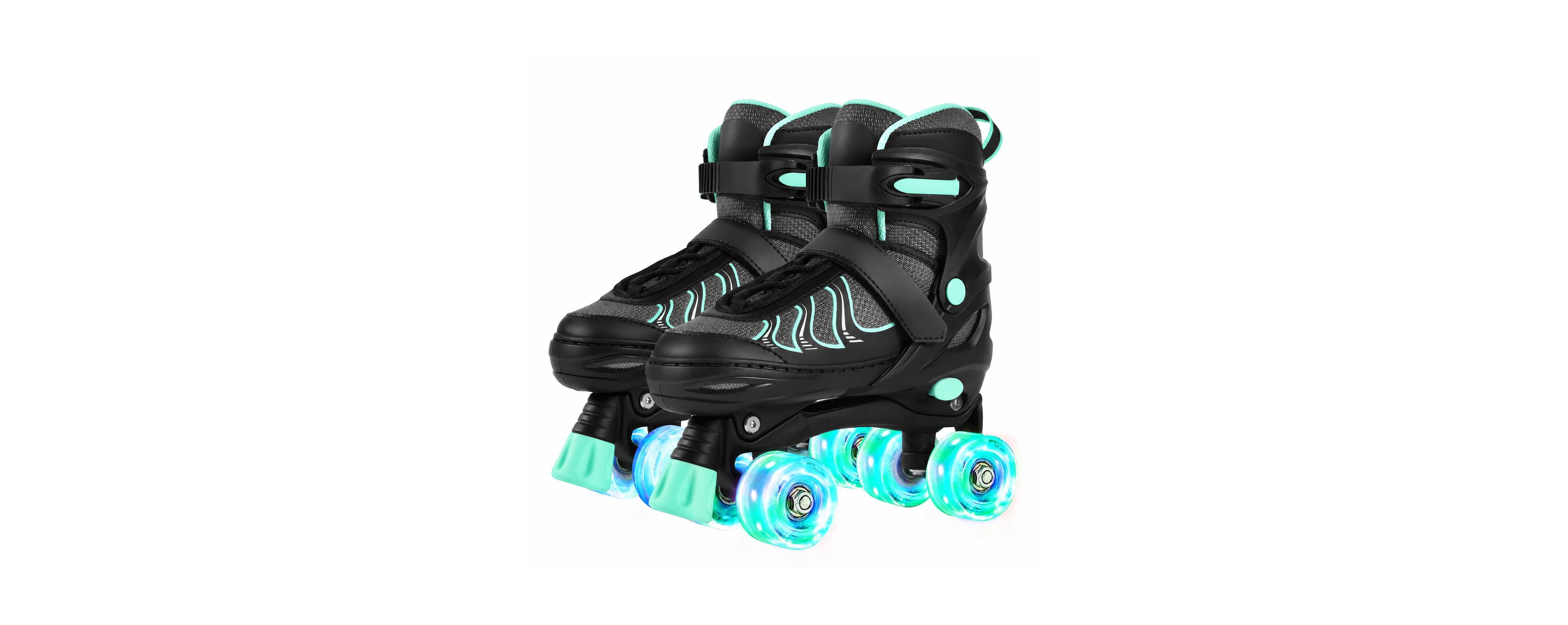 Magicorange Women Quad Adjustable Roller Skates Light Up Wheels Indoor Outdoor