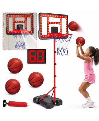 Adjustable Height Kids Basketball Hoop 2 in 1 Indoor Outdoor Play Set