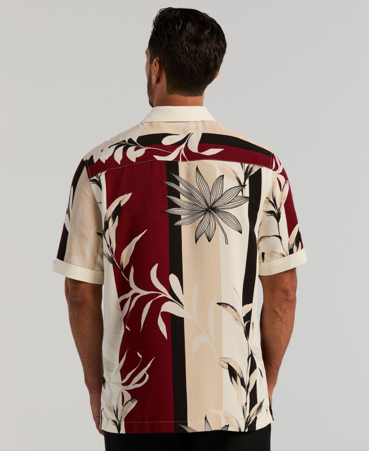 Мужская рубашка Cubavera Button-Front Floral Print Camp, цвет: Egret — фото 5