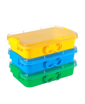 3 Pack Stackable Sensory Bins With Lids For Kids Play Organization