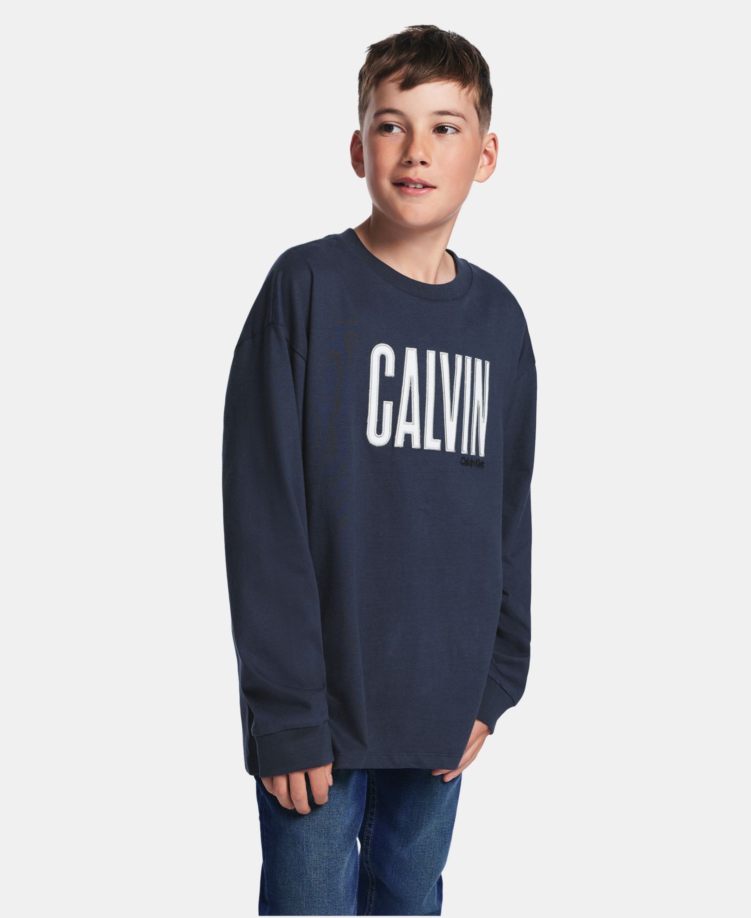 Boys' 8-20 Cotton Drop-Shoulder Patched Applique T-Shirt