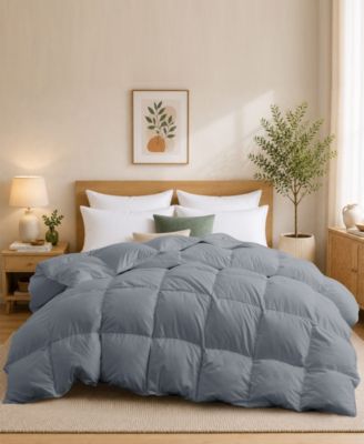 Heavyweight Goose Down Fiber Comforter, Full/Queen