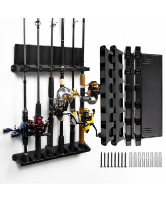 Wall Mount Fishing Pole Storage Rack Durable Space Saving Organizer