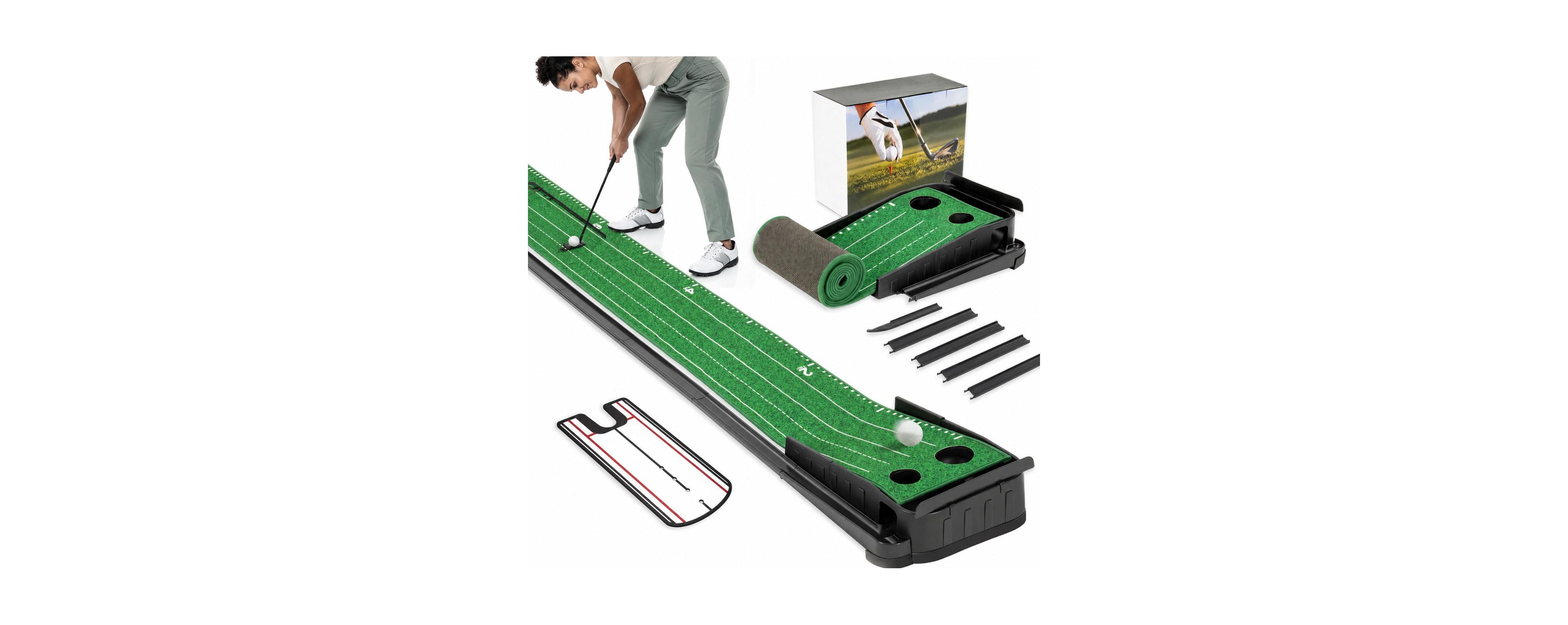 Magicorange 9ft Golf Putting Green Indoor Auto Ball Return Training Aid