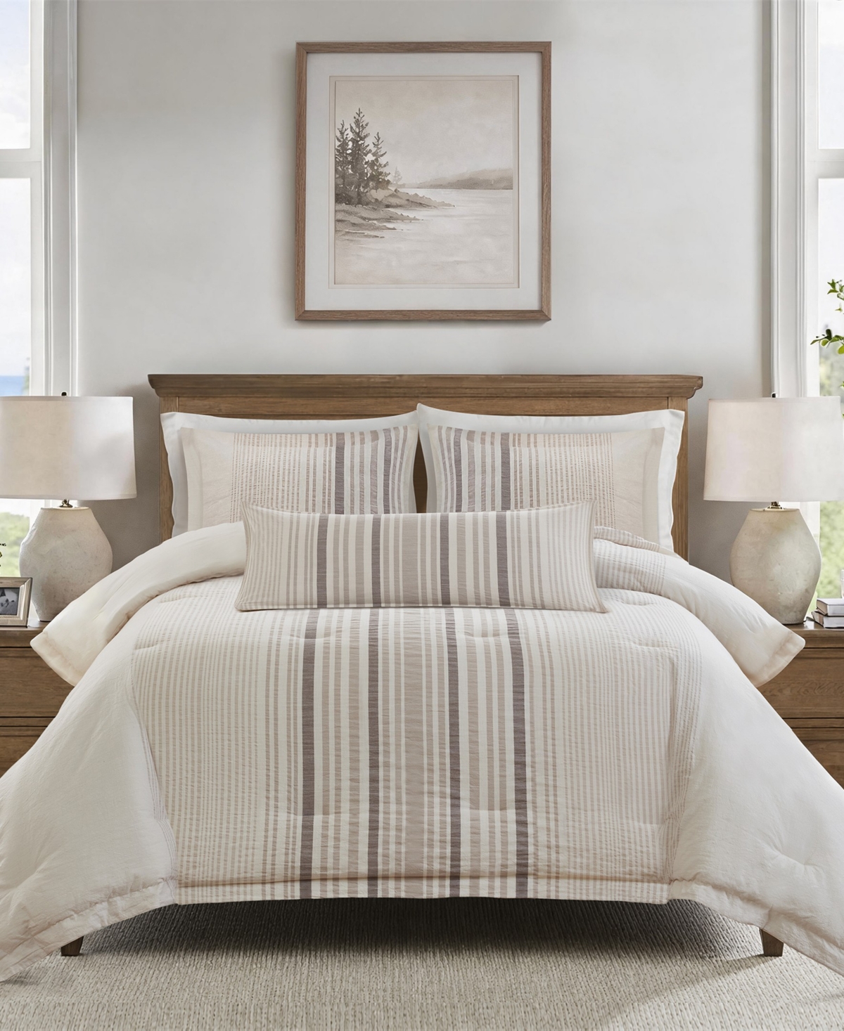 Harbor House Ellery Jacquard Stripe 3-Piece Comforter Set, King/California King