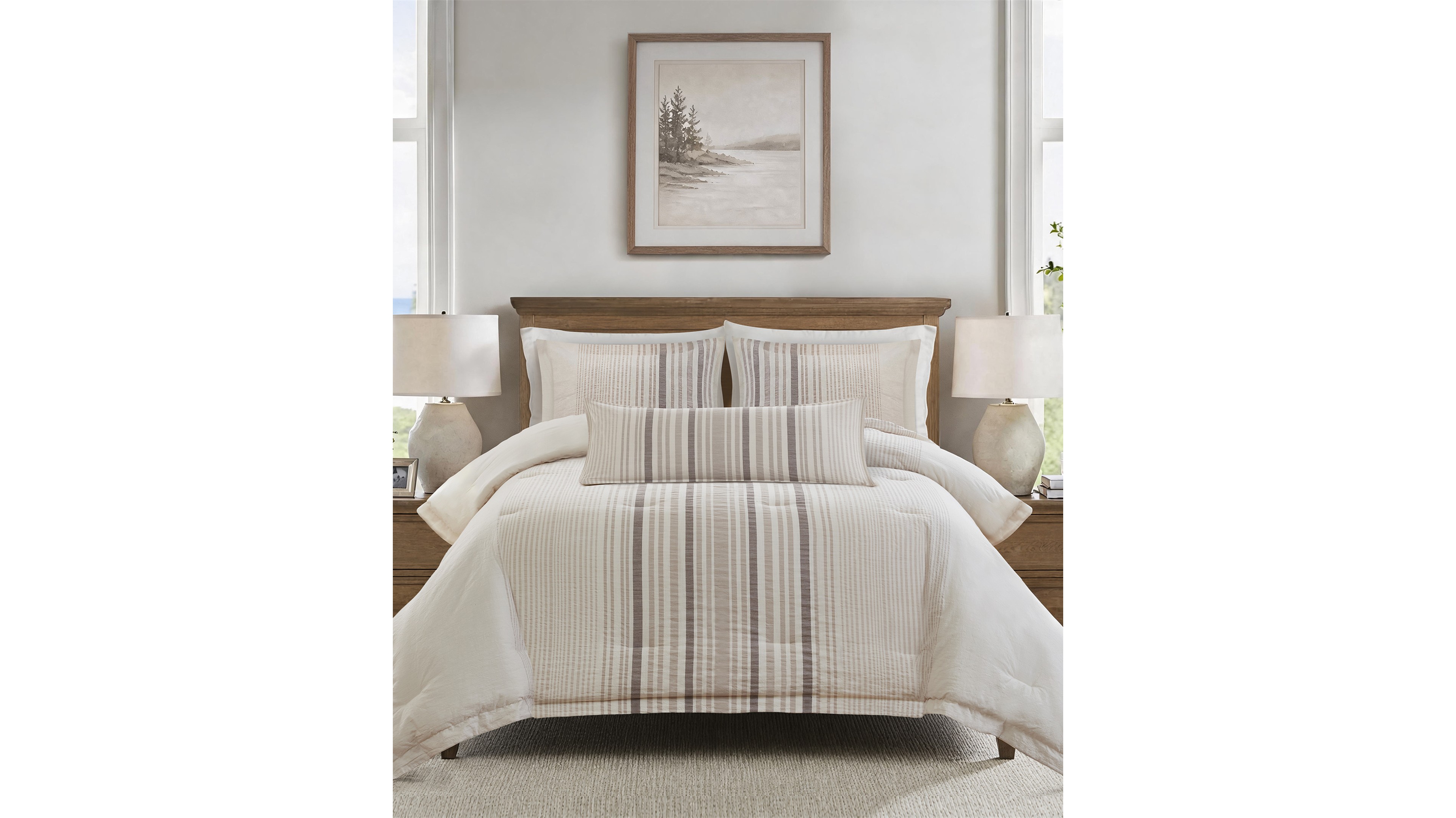 Harbor House Ellery Jacquard Stripe 3-Piece Comforter Set, King/California King