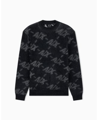 Men's All Over Logo Long-Sleeve Crewneck Sweater
