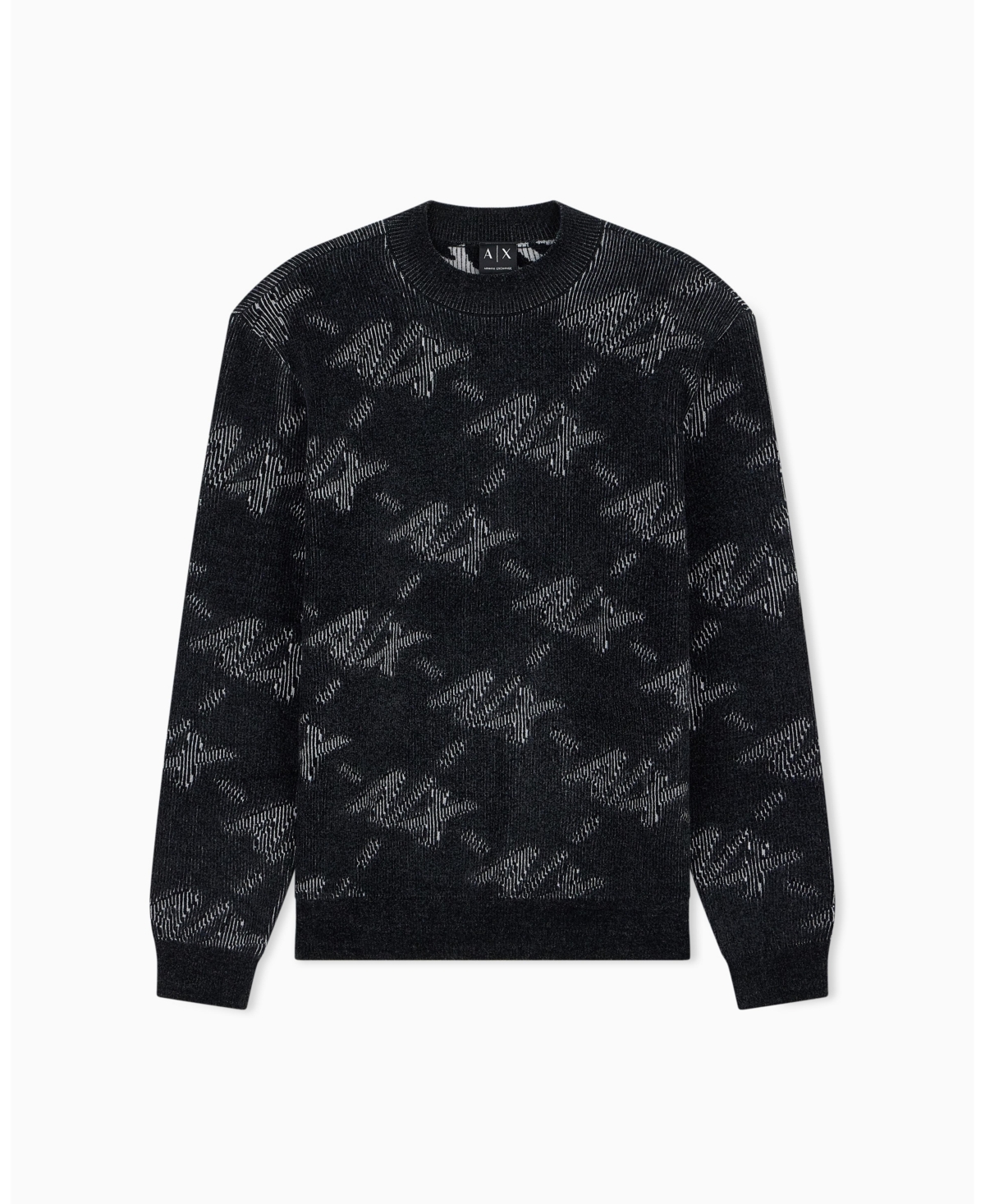 A|X Armani Exchange Men's All Over Logo Long-Sleeve Crewneck Sweater