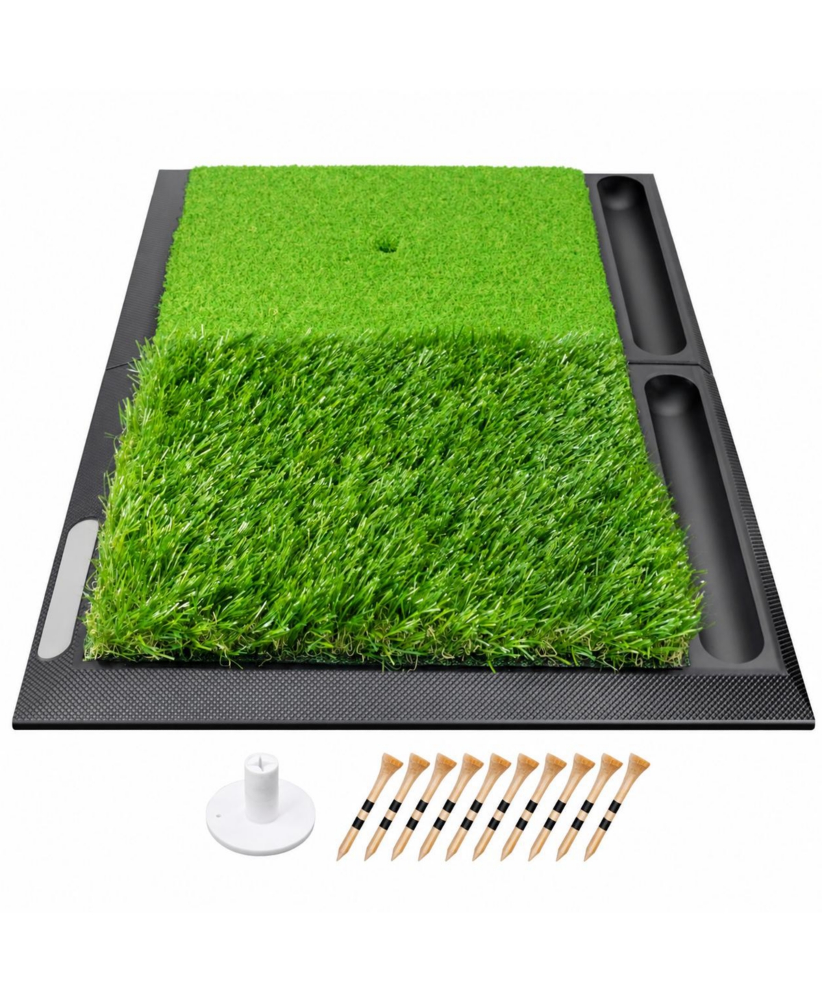 Magicorange Foldable Golf Hitting Mat Dual Turf Heavy Rubber Base Indoor Outdoor Practice