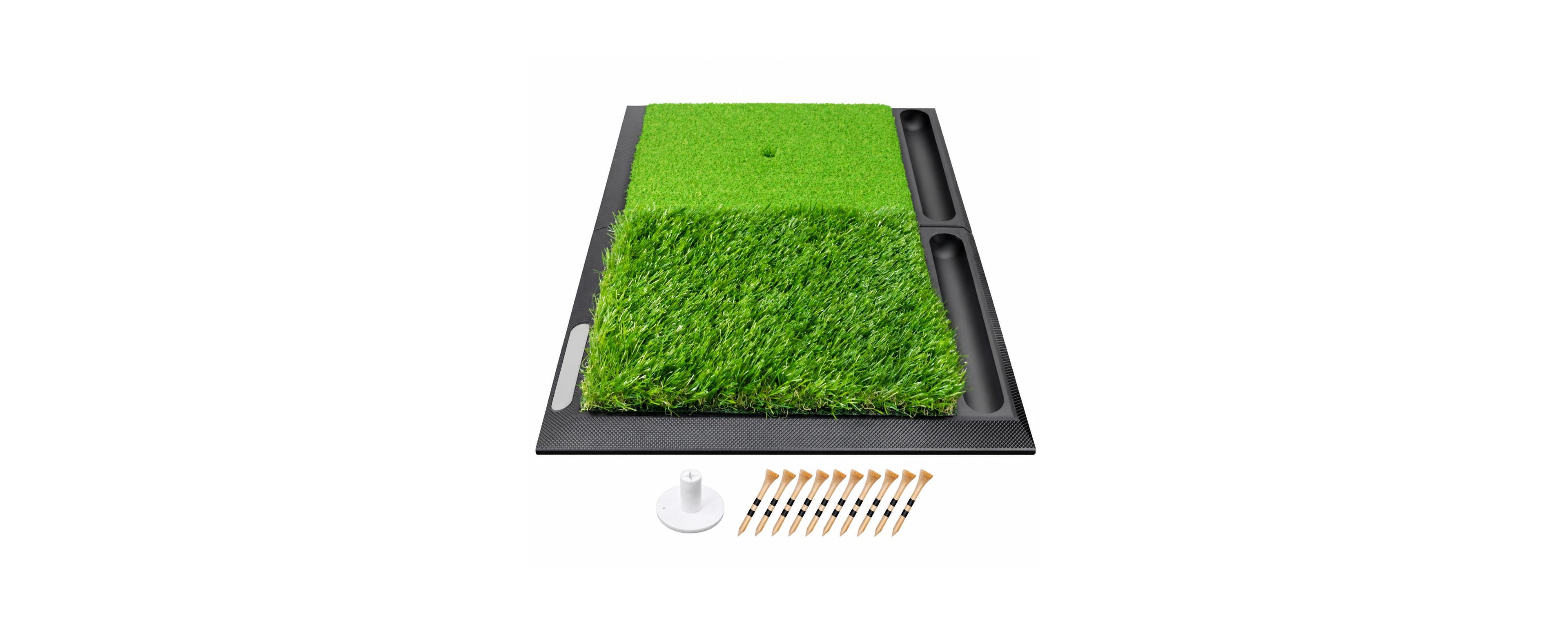 Magicorange Foldable Golf Hitting Mat Dual Turf Heavy Rubber Base Indoor Outdoor Practice