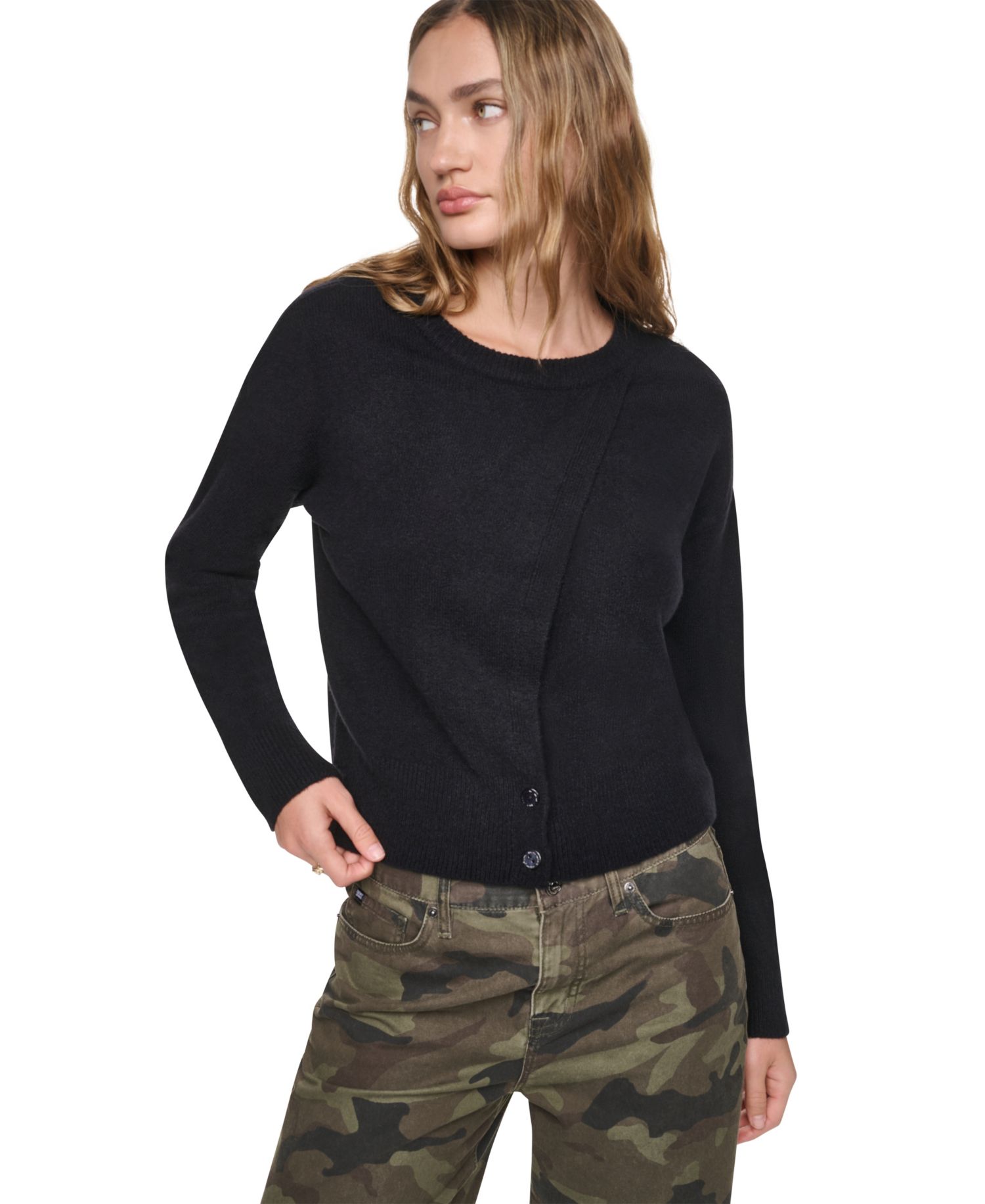 Women's Asymmetric Detailed Crewneck Sweater