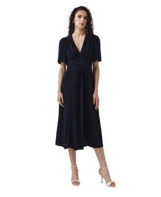 Women's Rosalie Angel Sleeve Crepe Midi Dress