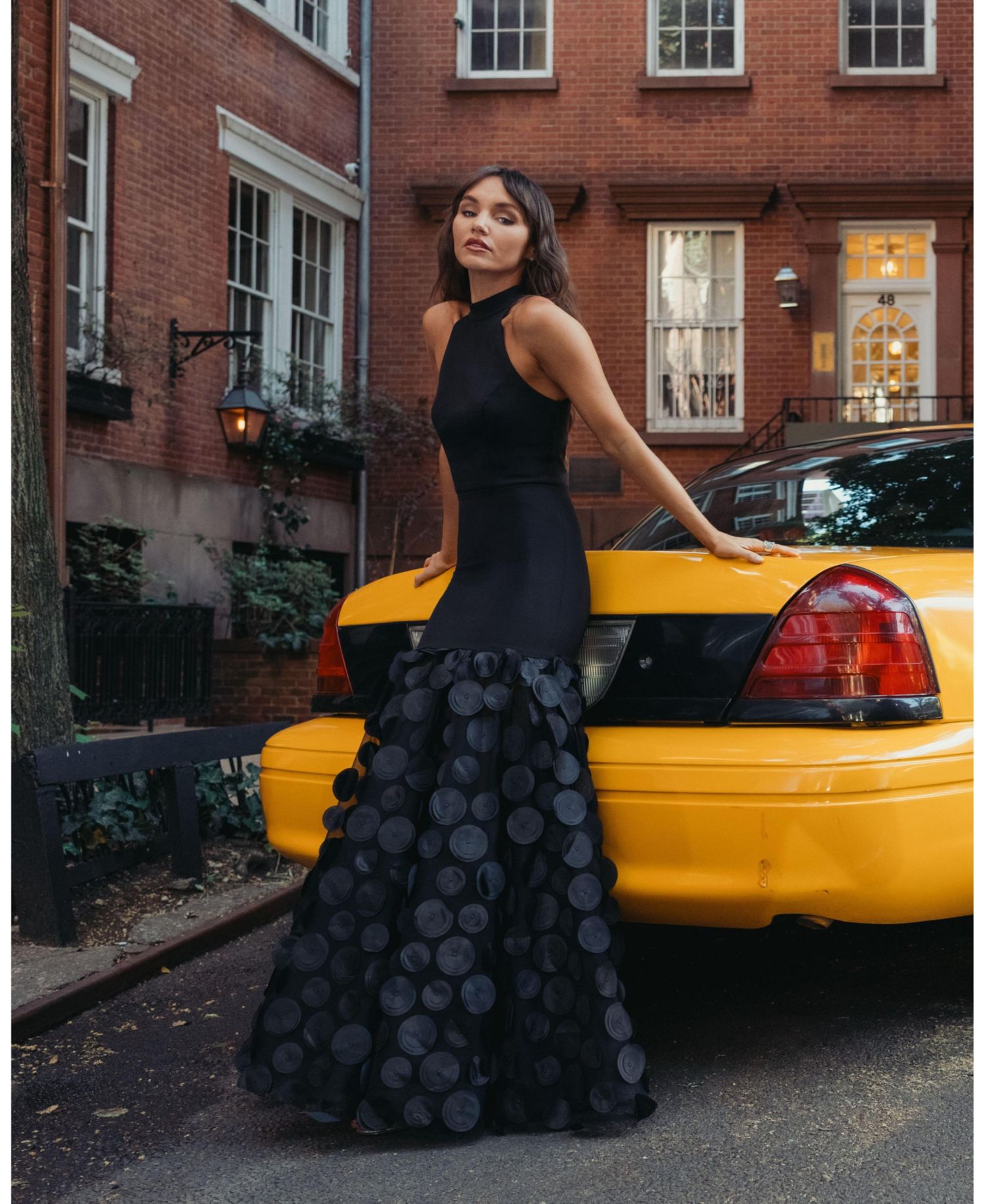 Women's Halter Rosette Ball Gown