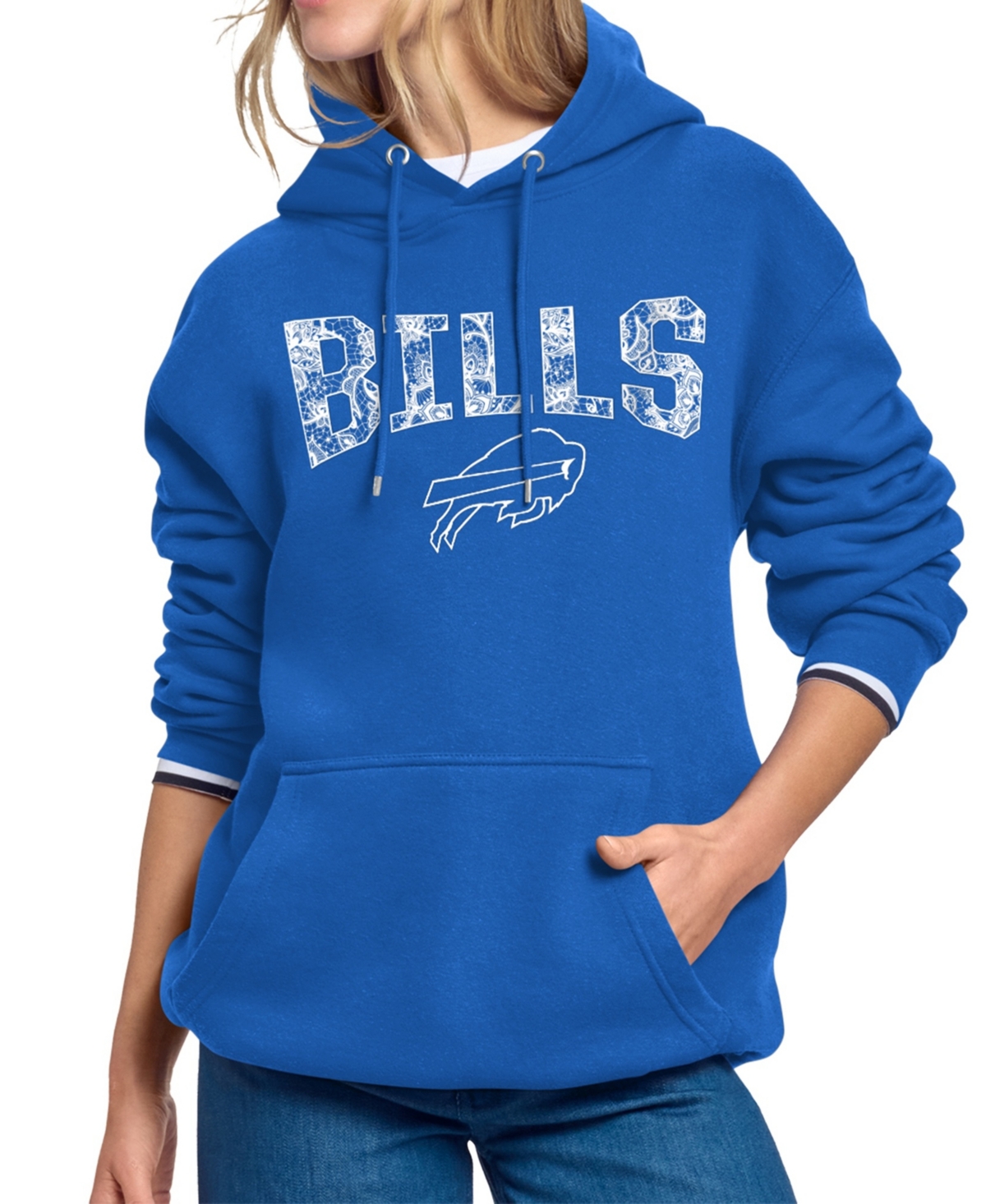 Starter Women's Buffalo Bills Lace Team Lockup Hoodie - Royal