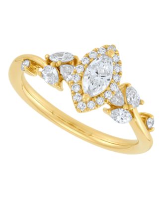 Marquise Diamond Halo Ring (3/4 ct. t.w.) in 14k Yellow Gold