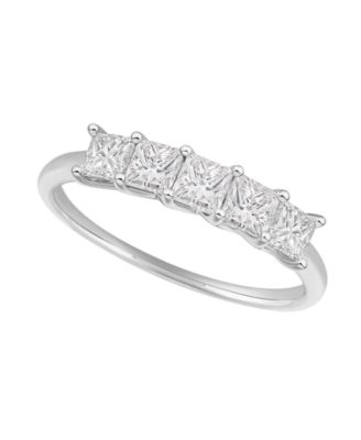 Diamond Princess-Cut Band Ring (1 ct. t.w.) in 10k White Gold