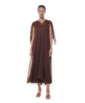 Women's Textured Open Knit Cape Dress