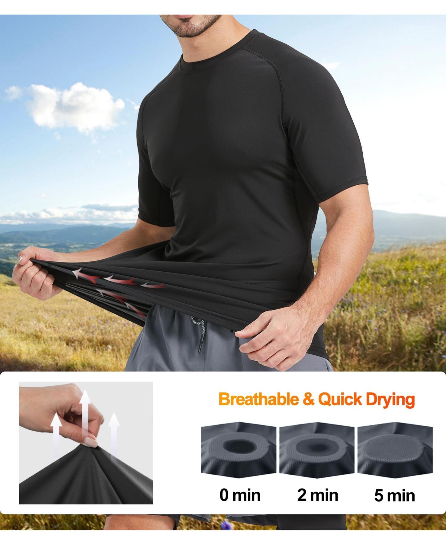 Мужская футболка peneyon Compression Athletic Crewneck, цвет: Чёрный — фото 3