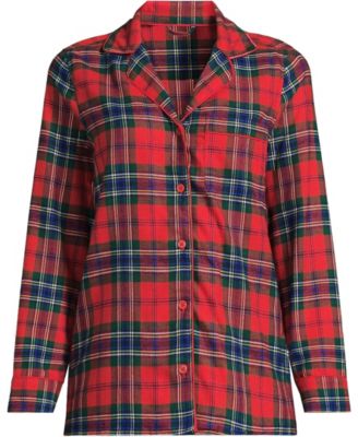 Women's Long Sleeve Print Flannel Pajama Top