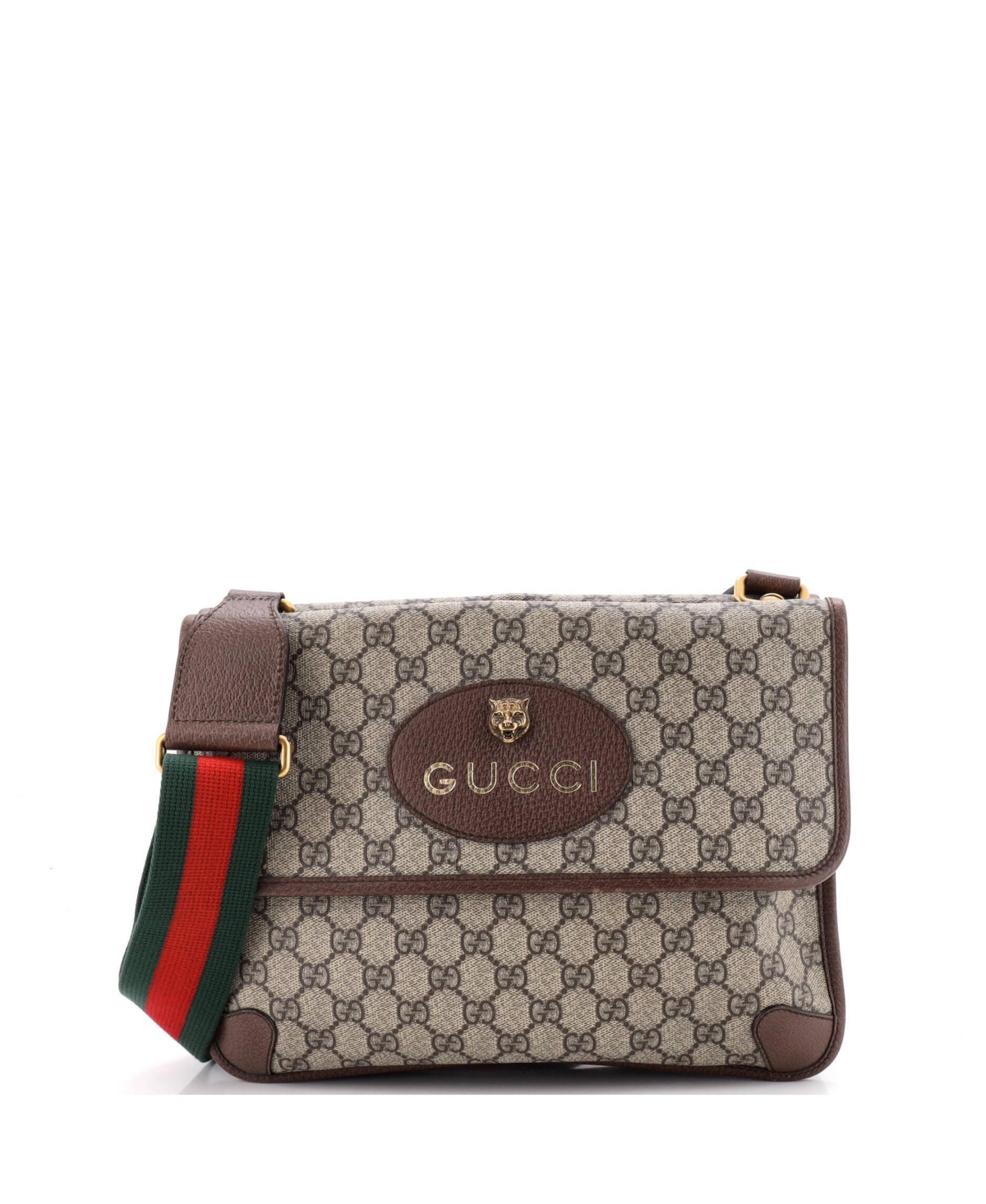 Pre-Owned Gucci Medium Neo Vintage Flap Messenger Gg Coated Canvas - Brown